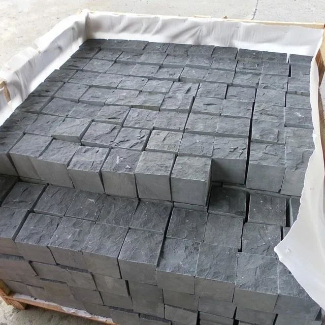 Natural Stone 10X10 Cobblestone Black Basalt Cube Stone for Garden Paving Stone, Kerbstone